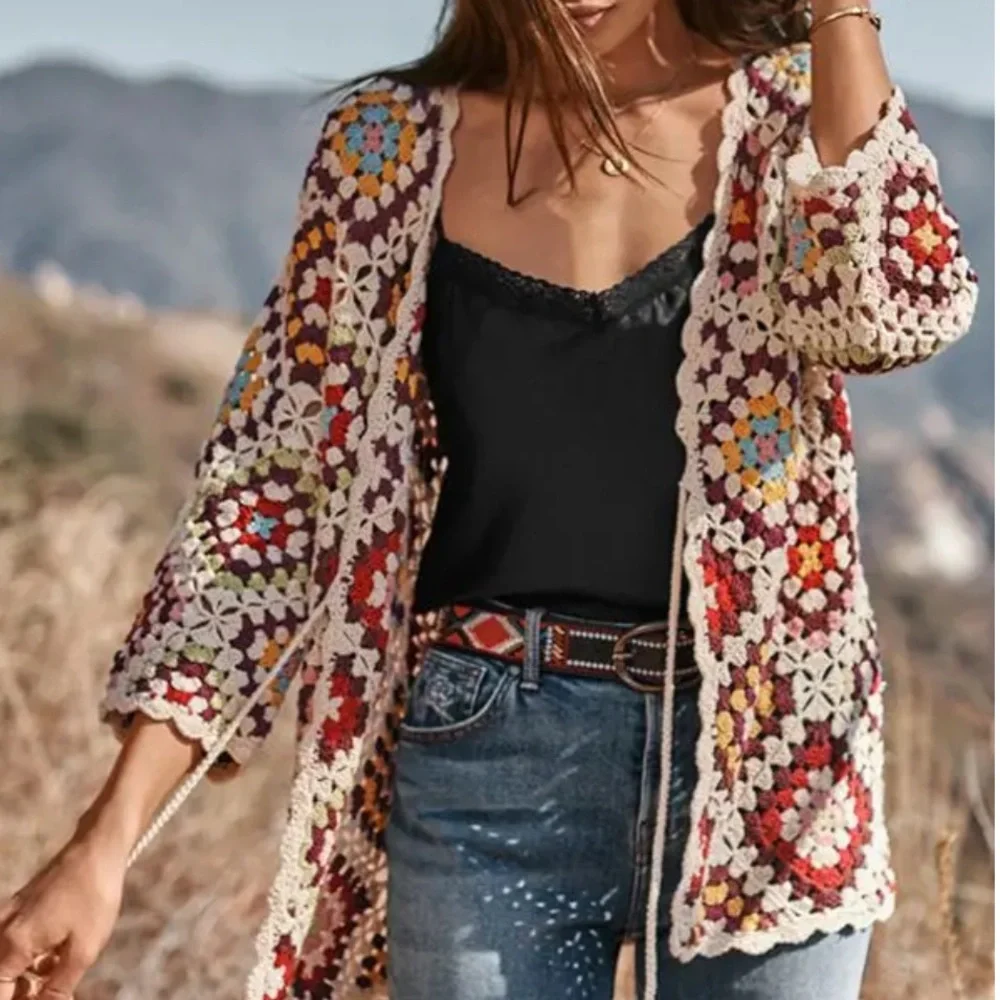 Johnny Was STEVIE CARDIGAN Granny Square, New with Tags